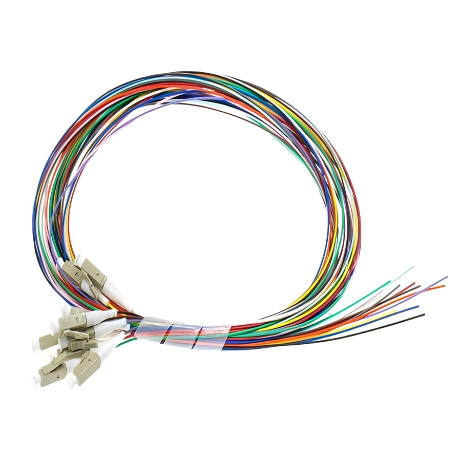 12 colors pigtail set LC-UPC, MM, 50-125, 0,9mm, OM2 fiber Pigtail LC/UPC (SET 12) MM OM2 50/125 1.5MT - Imagen 1